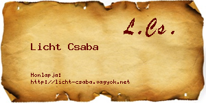 Licht Csaba névjegykártya